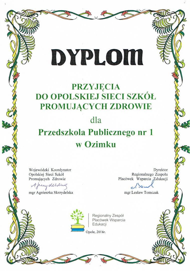 dyplom przyjęcia